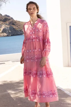 Balloon Sleeve Maxi- Tangier Pink