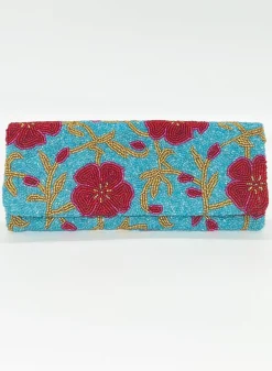 Beaded Clutch- Carolina Aqua