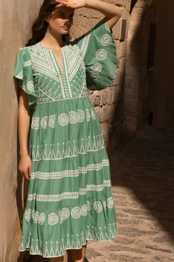 Flirty V-Neck Maxi- Soleil Sage