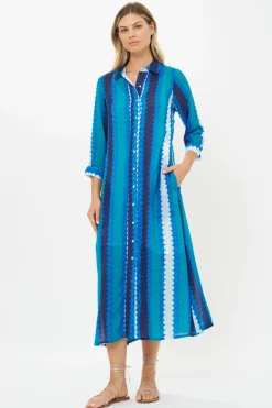 Shirt Dress Midi- Meko Blue