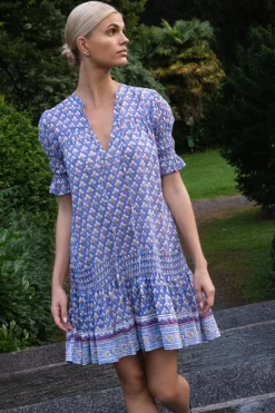 Smocked Drop Mini- Clover Blue